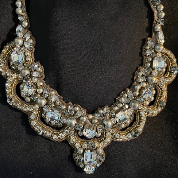 Crystal and Pearl Necklace and Bracelet Set - Martine Wester (London) - Picture 2 of 5